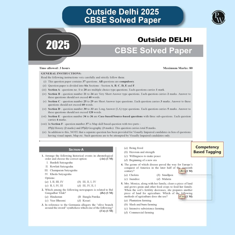 PW CBSE Class 10 PYQs 2025–26 | Science, Maths, Social Science & English | Past 10 Years Solved Papers with NCERT Reference