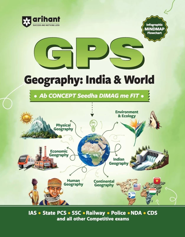 Arihant GPS Geography India & World 2025 – GS & General Knowledge Guide | English Medium