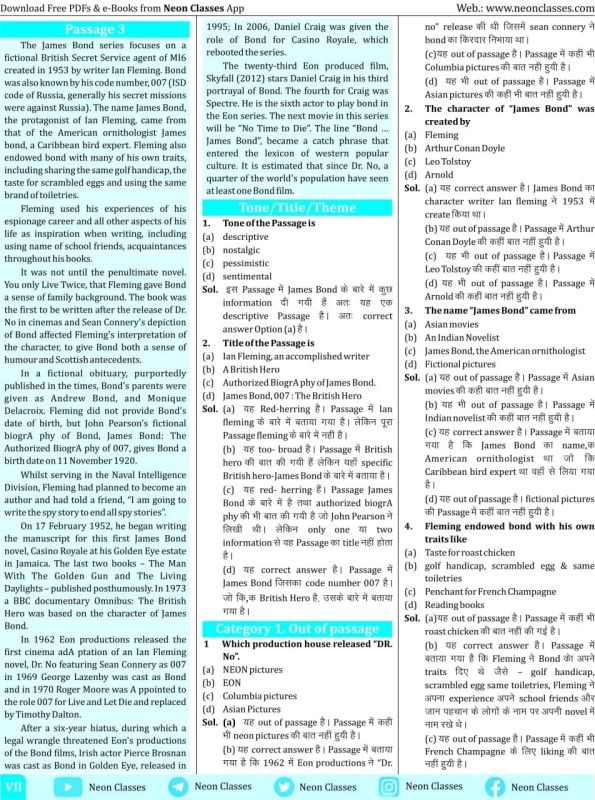 Reading Comprehension Vol-I | How to Master Passage by Neon Classes – Complete Guide for SSC, Banking & Other Competitive Exams