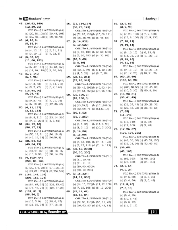Reasoning CGL Warrior by Vikramjeet Sir | TCS Chapter-wise Solved Papers | S. Chand Publishing