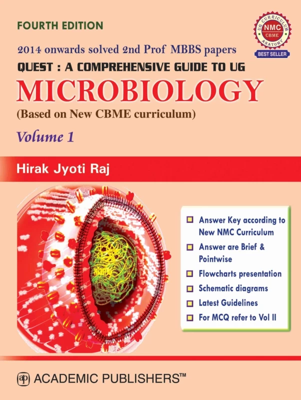 Quest: Microbiology Fourth Edition (Vol 1) by Hirak Jyoti Raj | New CBME Curriculum – Academic Publishers