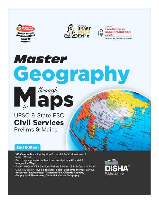 Master Geography Through Maps - 2nd Edition - For UPSC & State PSC - Prelims & Mains | Disha Publication