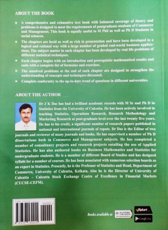 Statistics For Business Decisions By Dr. J.K. Das (4th Edition) – Academic Publishers | Essential Textbook For University Exams