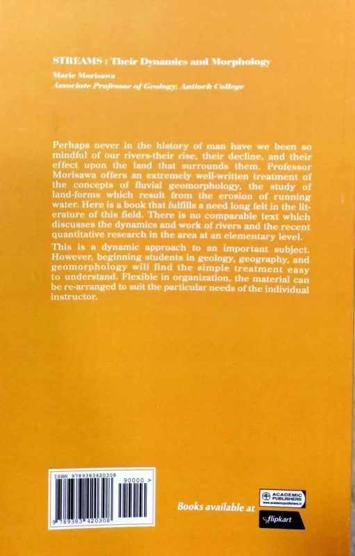 Streams: Their Dynamics And Morphology By Marie Morisawa – Earth And Planetary Science Series | Academic Publishers