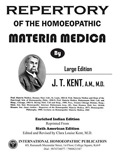 Original Latest Version - Repertory of the Homoeopathic Materia Medica & Word Index (Large Edition) By J.T. Kent
