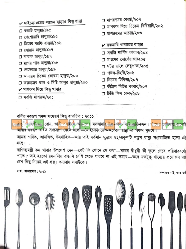 Microwave Oven-e Rannar Upoyukto Sthan : Olpo Somoye Suswadu Ranna - মাইক্রোওয়েভ ওভেনে রান্নার উপযুক্ত স্থান (অল্প সময়ে মাইক্রোওয়েভ ওভেনে সুস্বাদু রান্নার বই) - Image 8 by Dhrupad Sahityangan